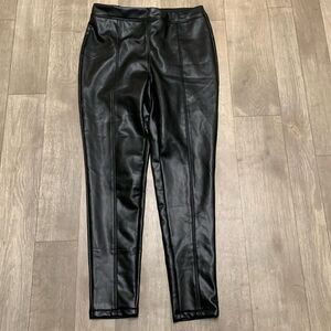 Womens Cavalini Faux Leather High Rise Dress Legging Pants